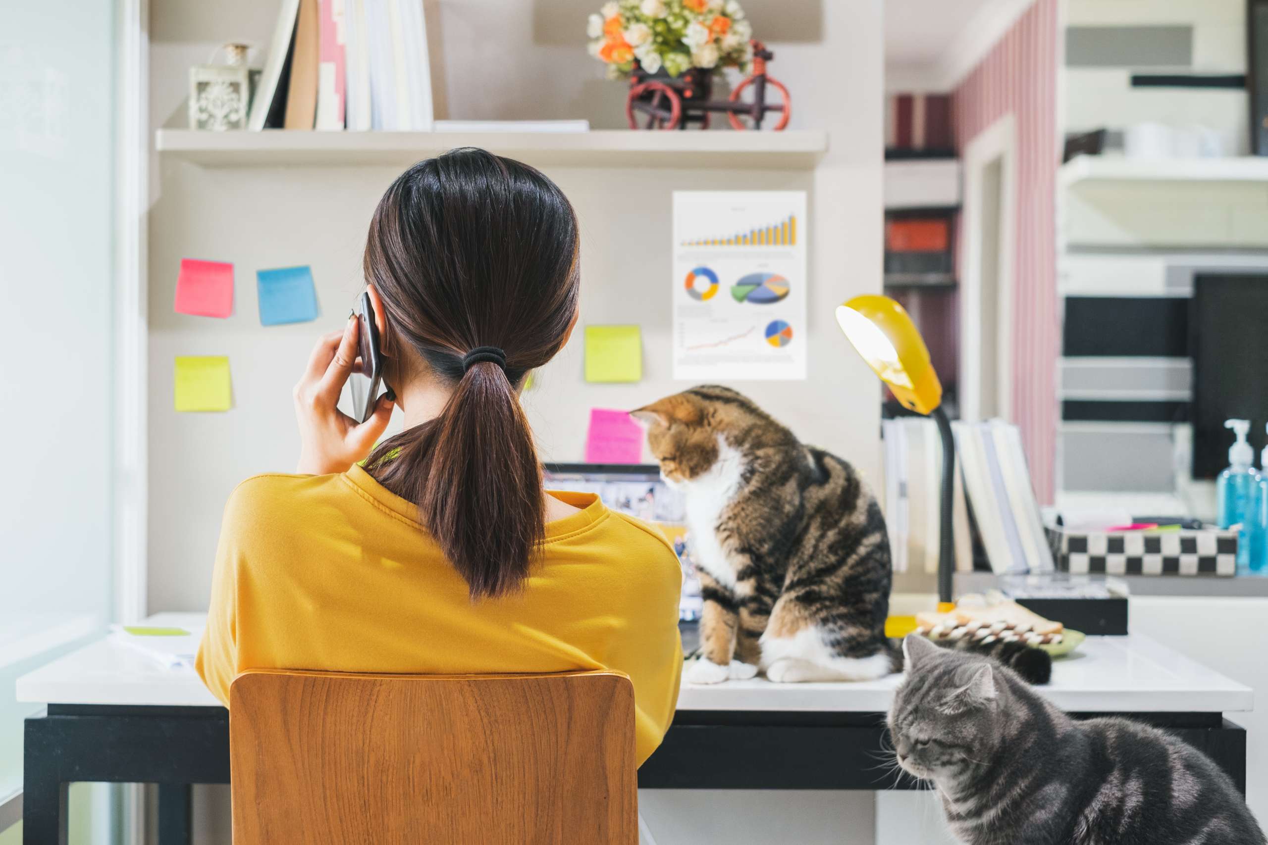 Woman working from home