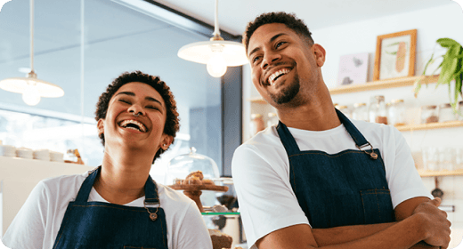 Happy business owners